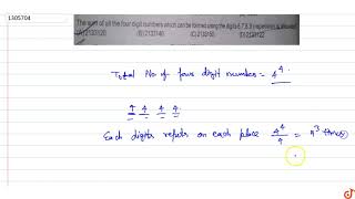 The sum of all the four digit numbers which can be formed using the digits 6789 repetition [upl. by Nicolai360]