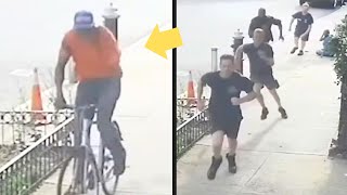 Brute On Bike Punches 60YearOld Woman 4 Firefighters Make Him Regret It [upl. by Eberta]