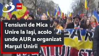 Tensiuni de Mica Unire la Iaşi acolo unde AUR a organizat Marşul Unirii [upl. by Artap122]