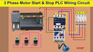 PLC Panel Wiring  motor control through plc control wiring diagram [upl. by Esorlatsyrc]