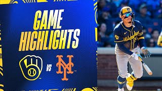 Brewers vs Mets Game Highlights 33124  MLB Highlights [upl. by Adnalu]