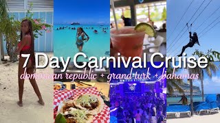 7 DAY CARNIVAL CRUISE TRAVEL VLOG — Dominican Republic  Grand Turk  Half Moon Cay Bahamas [upl. by Alduino501]