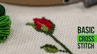 A Beginners guide to cross stitch  Floral Cross Stitch Pattern [upl. by Chamberlain689]