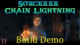 D4 Sorcerer Chain Lightning  Build Demo  Season 6 [upl. by Ynnij]