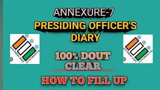 How to fill up presiding officer diary কিভাবে presiding officer diary পূরন করবেন ।Part 3 [upl. by Yeltnerb]