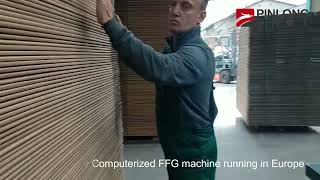 Corrugated Casemaker FFG flexo printer slotter die cutter inline folder gluer machine running [upl. by Geirk]