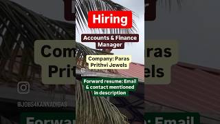 Accounts amp Finance Manager hiring job jobs jobsearch jobseekers jobopening jobvacancy hired [upl. by Iamhaj100]