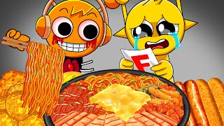 Incredibox Sprunki  Family OREN Horror Versions amp Simon Eating FIRE NOODLES CHICKEN  ASMR Mukbang [upl. by Rdnaskela]