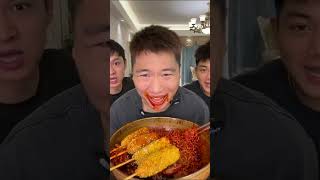 Hot Wings amp Spicy Noodle  Food Fighter shorts food challenge [upl. by Cyprus461]