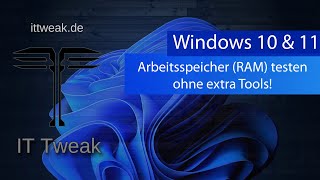 Windows 10 amp 11  Arbeitsspeicher RAM testen ohne extra Tools  Arbeitsspeicher Diagnose App [upl. by Southworth]