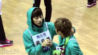 120108 FANCAM BEAST Junhyung in MBC Idol Star Athletics Championships [upl. by Alegna629]