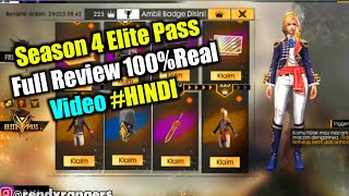 FreeFire Season 4 Elite Pass Full Review 100 Real Video HINDI [upl. by Meris]