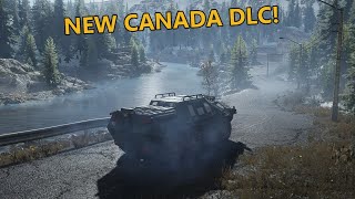 SnowRunner  NEW BEAUTIFUL CANADA DLC MAP GAMEPLAY  Flooded Foothills Upcoming DLC [upl. by Atinauq169]