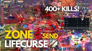 DROP ZONE vs SEND  APP AR Fight Part 1  ZvZ Open World Fight  Lifecurse POV  Albion East [upl. by Cecilla]