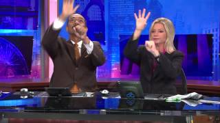 WGNTV Anchors Robert Jordan and Jackie Banges commercial break handshake [upl. by Ameh]