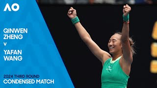 Qinwen Zheng v Yafan Wang Condensed Match  Australian Open 2024 Third Round [upl. by Pavior]