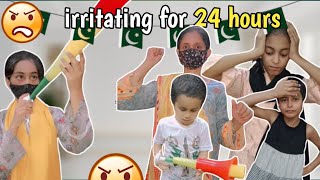 irritating my family for 24 hours😂  bachon ny bajy baja kr sar dard kr dia😠 14 august vlog vlog [upl. by Haseefan]