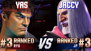 SF6 ▰ YAS 3 Ranked Ryu vs JACCY 3 Ranked JP ▰ High Level Gameplay [upl. by Meyers871]