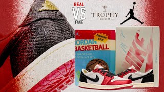 REAL vs FAKE TROPHY ROOM JORDAN 1 LOW [upl. by Clardy]