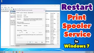 How to Restart Print Spooler Service in Windows 7 PC or Laptop [upl. by Nipha]