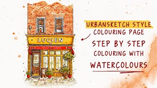 How To Colour With Watercolours  Step By Step Colouring page tutorial [upl. by Peadar]