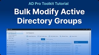 ADToolkit Tutorial  Bulk Modify Active Directory Groups [upl. by Nisbet641]