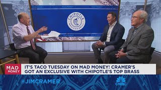 Chipotle Interim CEO Scott Boatwright and President Jack Hartung sit down with Jim Cramer [upl. by Quintessa748]