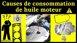 Quelles sont les causes dune consommation anormale dhuile moteur  SIMOAUTO [upl. by Nortna186]