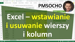 EXCEL  Wstawianie usuwanie wierszy i kolumn przenoszenie komórek [upl. by Ainwat372]