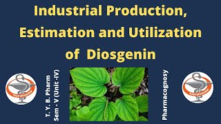 Industrial Production Estimation and Utilization of Diosgenin HINDI [upl. by Ococ718]