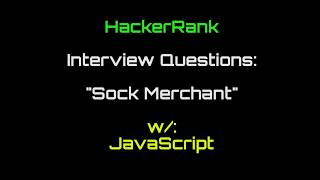 HackerRank Sock Merchant JavaScript [upl. by Kernan943]