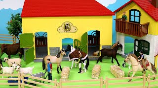 Farm Diorama and Fun Animal Figurines  Learn Animal Names [upl. by Ahsienom903]