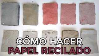 Cómo hacer PAPEL RECICLADO ARTESANAL ♻️📜 Técnica  Trucos  Texturizar [upl. by Ahsyekat676]