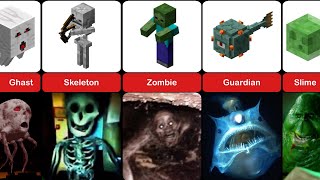 All Minecraft Mobs and Cursed Images – Comparison [upl. by Nnyleitak918]