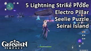 5 Lightning Strike Probe Electro Pillar Seelie Puzzle Seirai Island Genshin [upl. by Leroi]