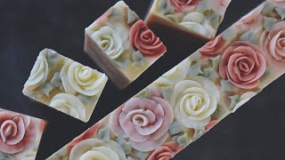 Vintage Rose Cold Process Soap Making 🌹 [upl. by Emyaj]