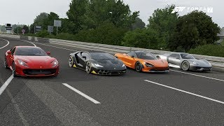 Forza 7 Drag race Ferrari 812 Superfast vs McLaren 720s vs Centenario vs Porsche 918 Spyder [upl. by Annaesor]