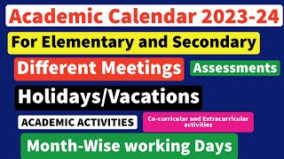 Academic Calendar 202324 For Elementary amp Secondary School [upl. by Villiers962]