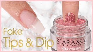 How to Apply Dip Powder with Nail Tips  Step by Step [upl. by Cote116]