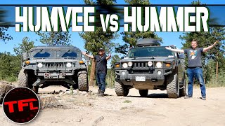 Old vs Older  Can a Civilian Hummer H2 Keep Up with a Military HUMVEE OffRoad [upl. by Wetzell]