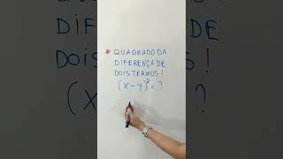 Produtos notáveis  x  y ²  ❓ Quadrado da diferença de dois termos  x  y ² ❗ [upl. by Euqinomod]