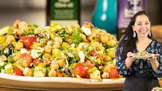 Mediterranean Chickpea Salad Ready in 15 Mins [upl. by Dredi]