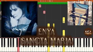 Enya  Sancta Maria Synthesia Piano Tutorial  Solo [upl. by Donnamarie]