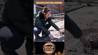 The wrong way to repair a hot tar roof roof womenempowerment [upl. by Angeli]