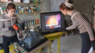 Genius girl Repair and restore an antique TV in a junkyard and give it to a lonely old lady [upl. by Hope]