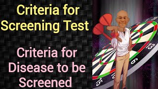 Criteria for Disease to be Screened  Criteria for Screening Test  PSM lecture  Community Medicine [upl. by Elag]