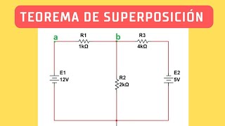 Teorema de Superposición  Encontrar el voltaje en el punto b Ejercicio 1 [upl. by Donielle]