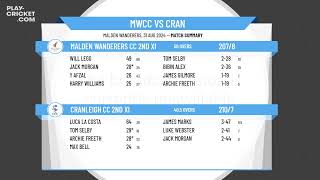 Malden Wanderers CC 2nd XI v Cranleigh CC 2nd XI [upl. by Narrad]