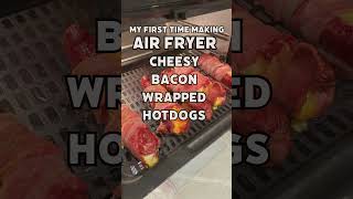 First Time MakingAir Fryer Cheesy Bacon Wrapped Hotdogs airfryer carnivore whatieatinaday new [upl. by Faustina]