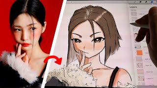 Full Drawing Process  Stylizing Photo Reference [upl. by Odine712]